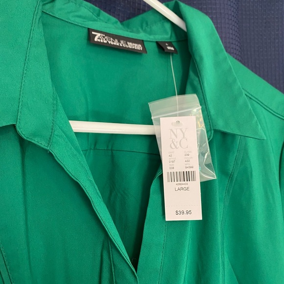 Green NY&Co 7th Ave Design Studio Button Down - Picture 2 of 6